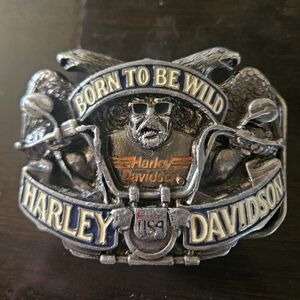 Harley-Davidson Silver and Orange Belt Buckle
